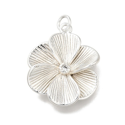 Латунные подвески, со стразами, цветок, с целью перехода в кольце, долговечный, без свинца и без кадмия