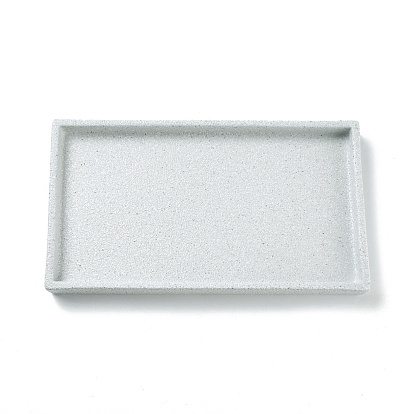 Placa de joyería redonda plana de porcelana rectangular, soporte de té de bandeja de cerámica, para anillos, almacenamiento de collares y aretes