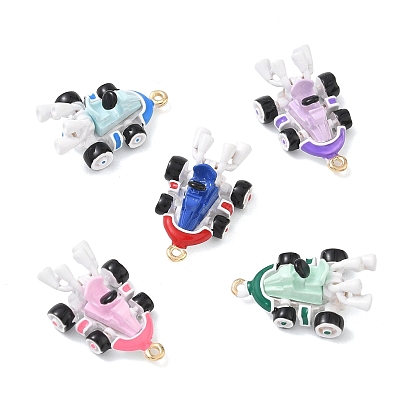 Подвески из эмали и сплава, брелоки для картинга, золотые