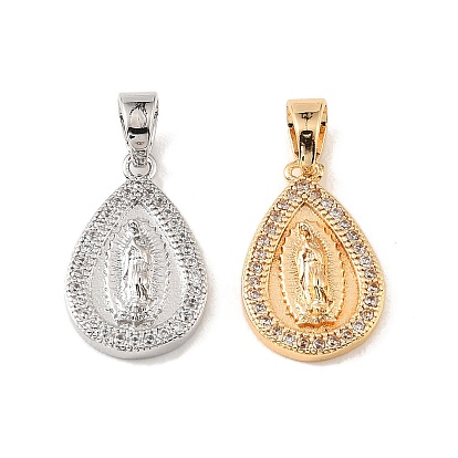 Подвески из латуни и прозрачного циркония, подвески в форме капли с узором "девственная кожа"