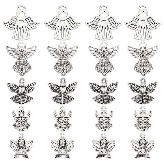 50 шт 5 подвески из сплава в тибетском стиле, ангел