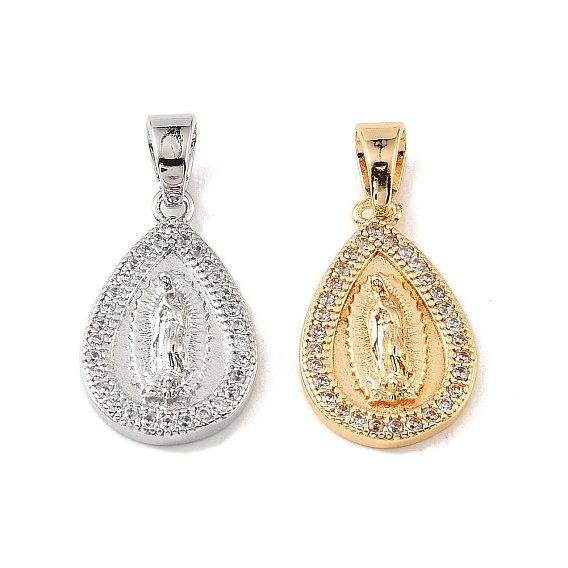 Подвески из латуни и прозрачного циркония, подвески в форме капли с узором "девственная кожа"