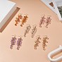 Glass Teardrop Cluster Dangle Earrings, Golden 304 Stainless Steel Chain Tassel Earrings for Women