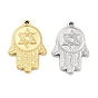 304 Stainless Steel Pendant Cabochon Settings, Hamsa Hand