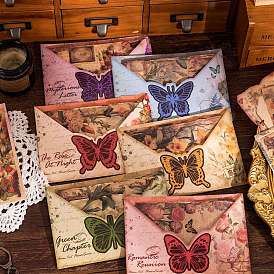 30 Sheets 6 Styles Vintage Flower Butterfly Scrapbook Paper Pads, for DIY Album Scrapbook, Background Paper, Diary Decoration