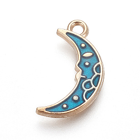 Подвески из эмали и сплава, луна, золотой свет