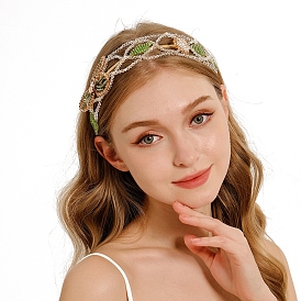 Alloy Glass Hair Bands, Hair Accessories for Woman Girls, Crown