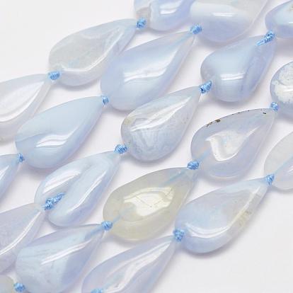 Натуральный голубой кружевной агат бисер нитей, капля