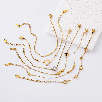 304 Stainless Steel Anklets for Women, Golden