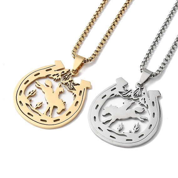 201 подвесные из нержавеющей стали ожерелья, подкова