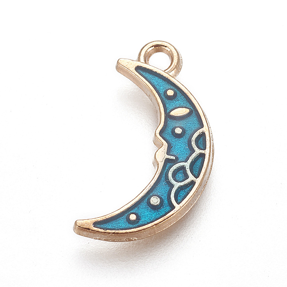Подвески из эмали и сплава, луна, золотой свет