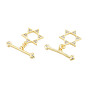 Brass Pave Clear Cubic Zirconia Toggle Clasps, Nickel Free, Star
