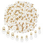 90Pcs 3 Style ABS Imitation Pearl & Brass Pendants, with Iron Finding & Brass Rhinestone Spacer Beads, Teardrop & Round
