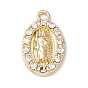 Сплав микро проложить цирконий подвески, овальные с рисунками " virgin mary"