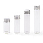 (Defective Closeout Sale: ) Glass Bead Containers, with Screw Aluminum Cap and Silicone Stopper, Platinum