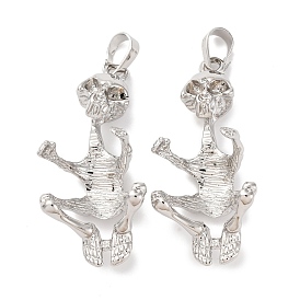 Сеттинги для кулона (кабошонов), латунь , настройки открытой спины, шармы в форме человека , стойки покрытие, прочное покрытие, без кадмия и без свинца