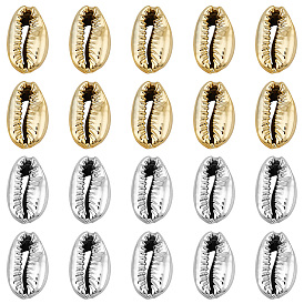 80шт 2 цвет гальваническим покрытием бусины, раковины каури