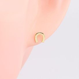 925 Silver U-shaped Stud Earrings - Simple, Sweet, Unique Design - Fashionable Ear Jewelry