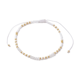 Bracelet de perles tressées en pierre et verre mélangés naturels de style bohème