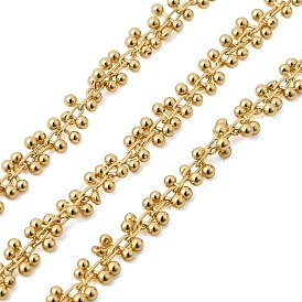 Латунные цепочки с круглыми бусинами, с катушкой, пайки, без свинца и без кадмия, долговечный, без свинца, без никеля и без кадмия