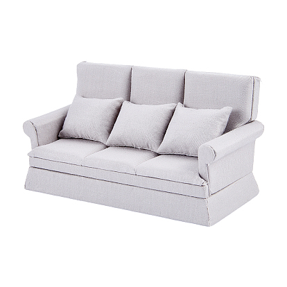 Декоративные элементы из березовой древесины, мини-трехместный диван, аксессуары для украшения микроландшафта кукольного домика