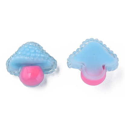 Translucent Epoxy Resin Cabochons, Druzy, Mushroom