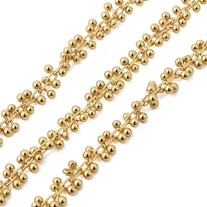 Латунные цепочки с круглыми бусинами, с катушкой, пайки, без свинца и без кадмия, долговечный, без свинца, без никеля и без кадмия