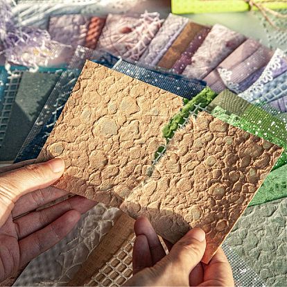 16 Sheets Special Material Scrapbook Paper Pads and Mesh Pads, for DIY Album Scrapbook, Background Paper, Diary Decoration, Rectangle