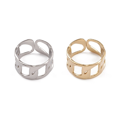 304 Stainless Steel Curb Chains Cuff Rings for Women