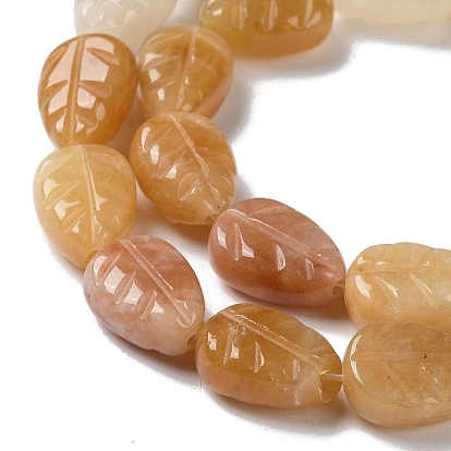 Natural Topaz Jade Beads Strands, Leaf