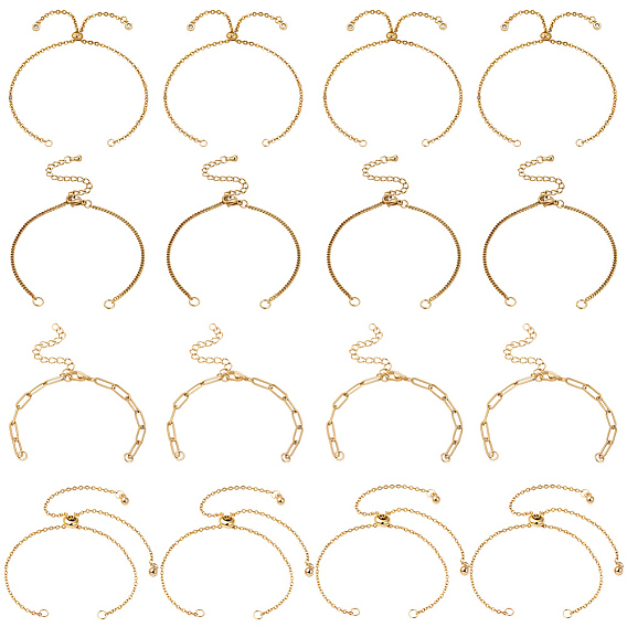 16 шт. 4 стили 304 изготовление браслетов-цепочек из нержавеющей стали