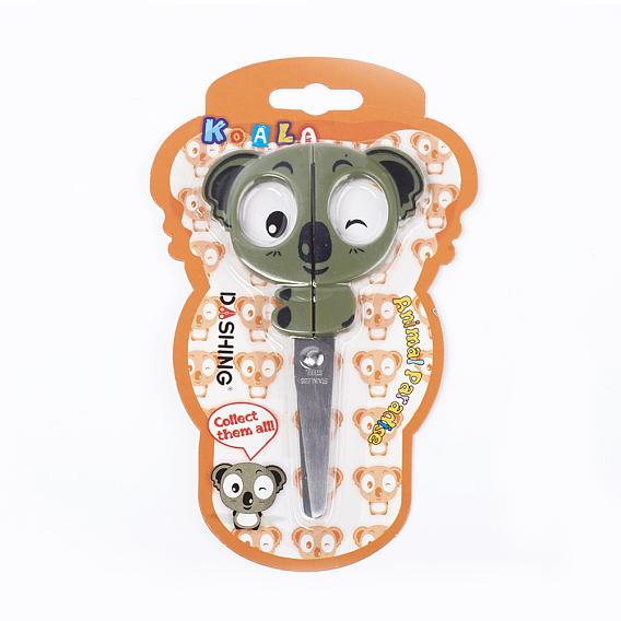 Stainless Steel Craft Scissors for Kids, with Plastic Handle, for Sewing, Crafting, DIY Projects, Koala