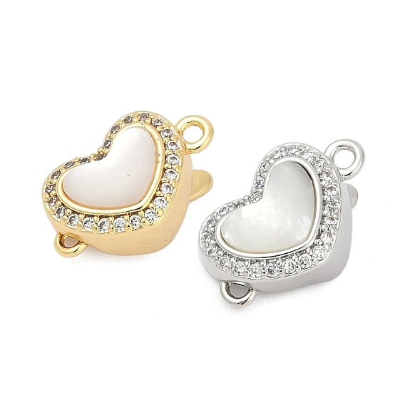 Латунные застежки из прозрачного кубического циркония с микропаве, без кадмия, без никеля и без свинца, с оболочкой, сердце