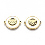 304 Edelstahl-Emaille-Verbindungsverbinder, Laserschnitt, flach rund mit Katze