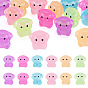 18 pièces 6 couleurs décoration de cochon en résine lumineuse, accessoires de maison de poupée micro paysage, faire semblant de décorations d'accessoires, brillent dans le noir