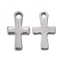 304 Stainless Steel Charms, Laser Cut, Cross