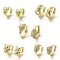 Серьги-кольца из латуни с леопардовой головой, с кубического циркония