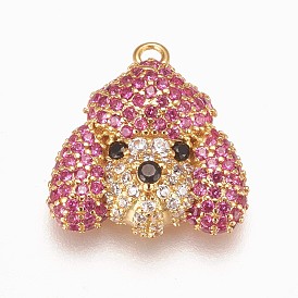 Латунные подвески из микропаве из циркония, очарование пуделя