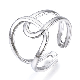 304 открытое манжетное кольцо из нержавеющей стали, полое массивное кольцо для женщин