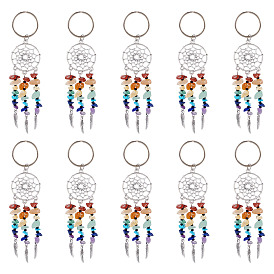 10Брелок из натуральных и синтетических драгоценных камней, со сплавочной фурнитурой, чистый