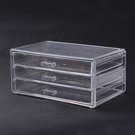 Trois couches rectangle acrylique en forme de conteneurs de stockage de perles, 23x15x10.9 cm