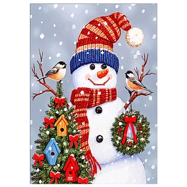 Christmas Theme Snowman DIY Diamond Painting Kit, Including Resin Rhinestones Bag, Diamond Sticky Pen, Tray Plate and Glue Clay