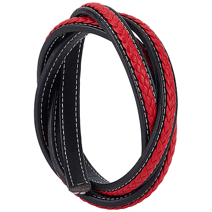 1м плоский двухслойный шнур из микрофибры, имитирующий кожу, с 1шт. подарочными мешочками из органзы