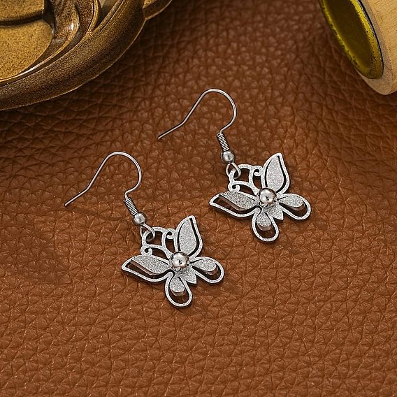 304 из нержавеющей стали болтаться серьги, бабочка