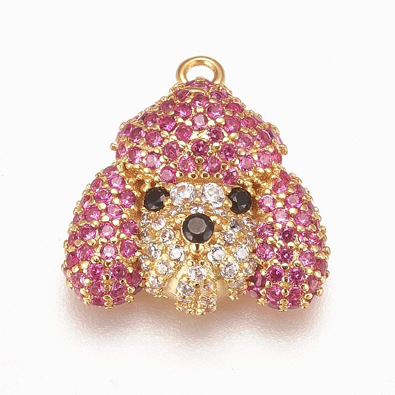 Латунные подвески из микропаве из циркония, очарование пуделя