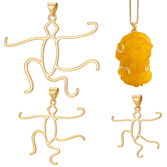 3 шт. 3 стили латунный кулон с настройками кабошона, человек