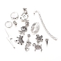 Zinc Alloy Economy Mixed Charm Pendants, Beads or Links, Antique Silver, Cadmium Free & Lead Free, Mixed Shape and Size, 3~100x3~60x1~15mm, Hole: 1mm, about 80~200pcs/1000g