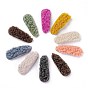 Faux Fur Imitation Lambs Wool Snap Hair Clips, with Stainless Steel Findings, for Girl Hair Decorate, Teardrop