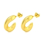 304 Stainless Steel Earrings, C-Shape