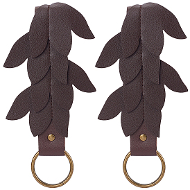 2Pcs Imitation Leather Renaissance Skirt Hikes for Women, Medieval Leaf Dress Costume Accessories, with Alloy Ring